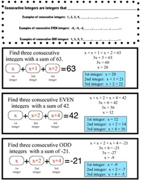 Algebra: Consecutive Integer Problems .